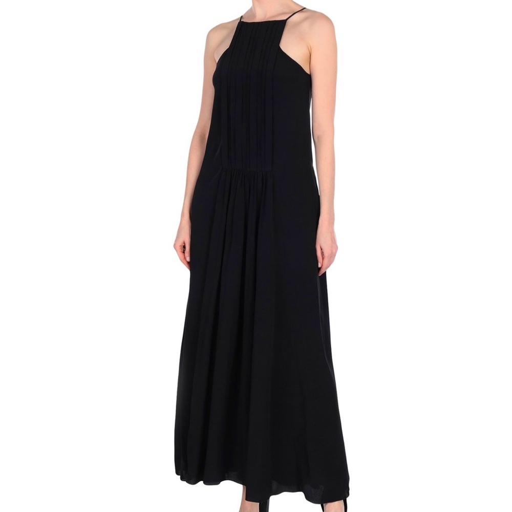 Les Copains Designer Pleat Top Silk Bl. Maxi Dress